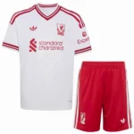 Segunda Conjunto De Niños Liverpool 2026 2027 Blanco Rojo
