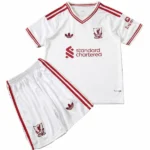Segunda Conjunto De Niños Liverpool 2026 2027 Blanco Rojo