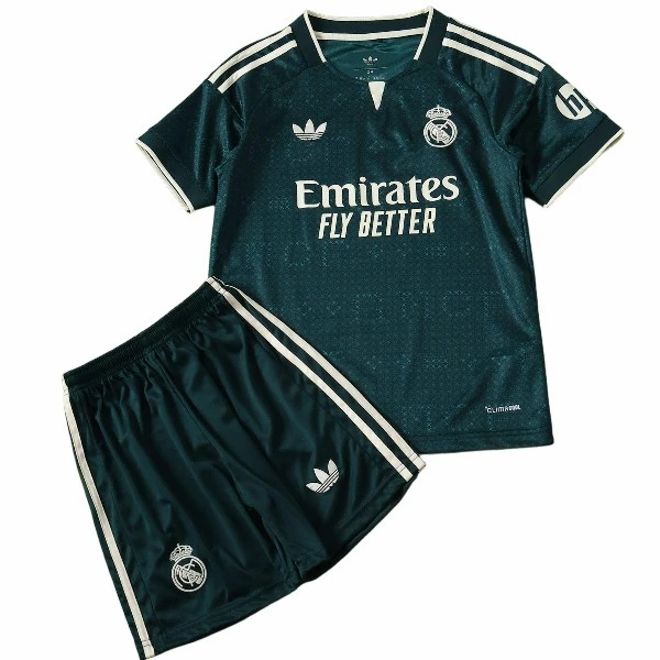 Segunda Conjunto De Niños Real Madrid 2026 2027 Verde Real Madrid Niños Conjunto 2026 2027 Segunda Verde - Real Madrid Niños Barata | tiendasdefutboles