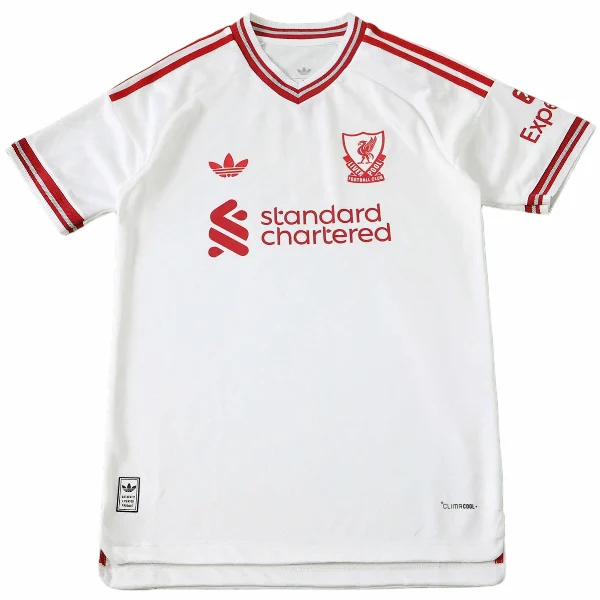 Segunda Jugadores Camiseta Liverpool 2026 2027 Blanco Rojo Liverpool Camiseta Edición Jugadores 2026 2027 Segunda Blanca - Camiseta Liverpool | tiendasdefutboles