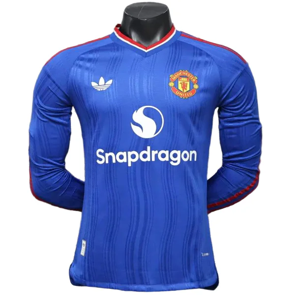 Segunda Jugadores Manga Larga Manchester United 2026 2027 Azul Manchester United Camiseta Edición Jugadores 2026 2027 Segunda Azul - Camiseta Manchester United | tiendasdefutboles