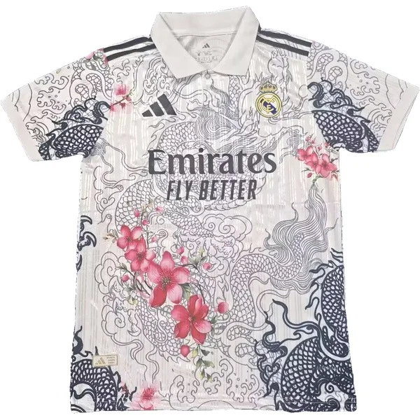 Tailandia Especial Camiseta Real Madrid 2026 2027 Blanco Negro Rojo Real Madrid Camiseta 2026 2027 Especial Blanca - Camiseta Real Madrid | tiendasdefutboles