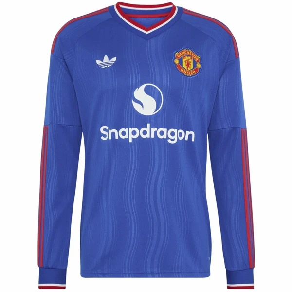 Tailandia Segunda Manga Larga Manchester United 2026 2027 Azul Manchester United Camiseta 2026 2027 Segunda Azul - Camiseta Manchester United | tiendasdefutboles