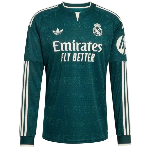 Tailandia Segunda Manga Larga Real Madrid 2026 2027 Verde Real Madrid Camiseta 2026 2027 Segunda Verde - Camiseta Real Madrid | tiendasdefutboles