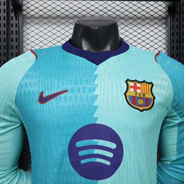 Tailandia Tercera Jugadores Manga Larga Barcelona 2026 2027 Verde FC Barcelona Camiseta Edición Jugadores 2026 2027 Tercera Verde - Camiseta Barcelona | tiendasdefutboles