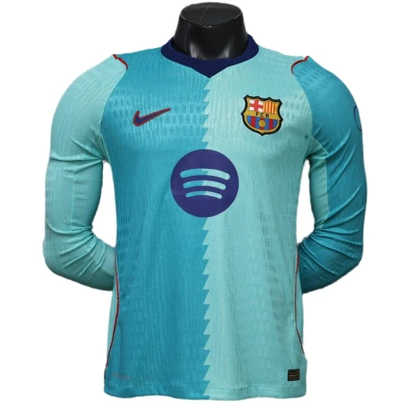 Tailandia Tercera Jugadores Manga Larga Barcelona 2026 2027 Verde FC Barcelona Camiseta Edición Jugadores 2026 2027 Tercera Verde - Camiseta Barcelona | tiendasdefutboles