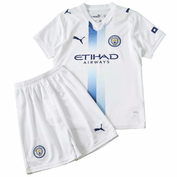 Tercera Conjunto De Niños Manchester City 2026 2027 Blanco Manchester City Niños Conjunto 2026 2027 Tercera Blanco - Equipacion Manchester City Niños | tiendasdefutboles