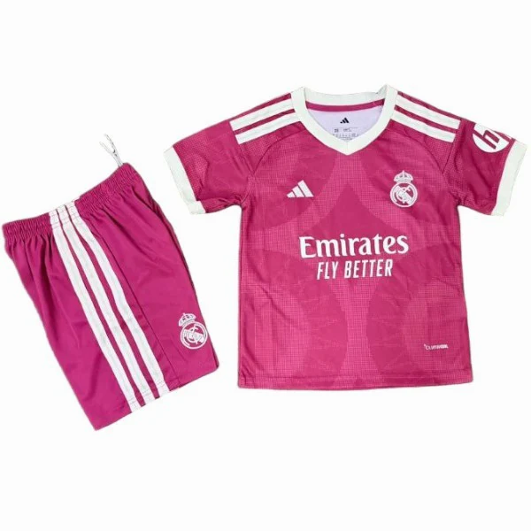 Tercera Conjunto De Niños Real Madrid 2026 2027 Rosa Real Madrid Niños Conjunto 2026 2027 Tercera Rosa - Real Madrid Niños Barata | tiendasdefutboles