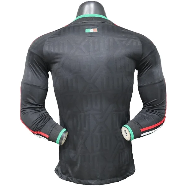 Tercera Jugadores Manga Larga Mexico 2026 Negro México Camiseta Edición Jugadores 2026 Tercera Negra - Camiseta Selección México | tiendasdefutboles